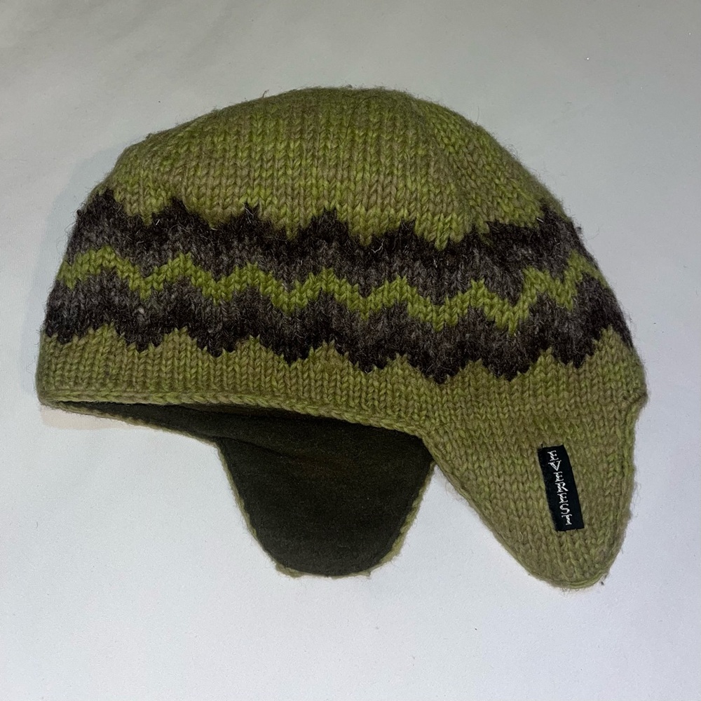 Everest Green and Brown Knit Hat
